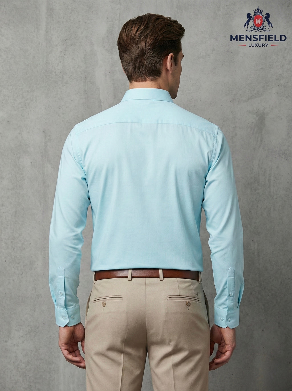 Mensfield Luxury Sky Blue Formal Shirt - Premium Slim Fit Professional Wear