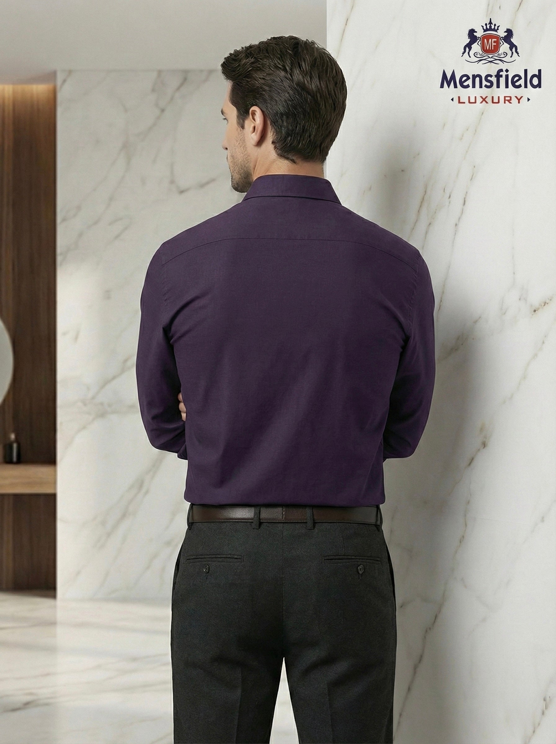 Mensfield Luxury Deep Plum Formal Shirt - Premium Executive Slim Fit